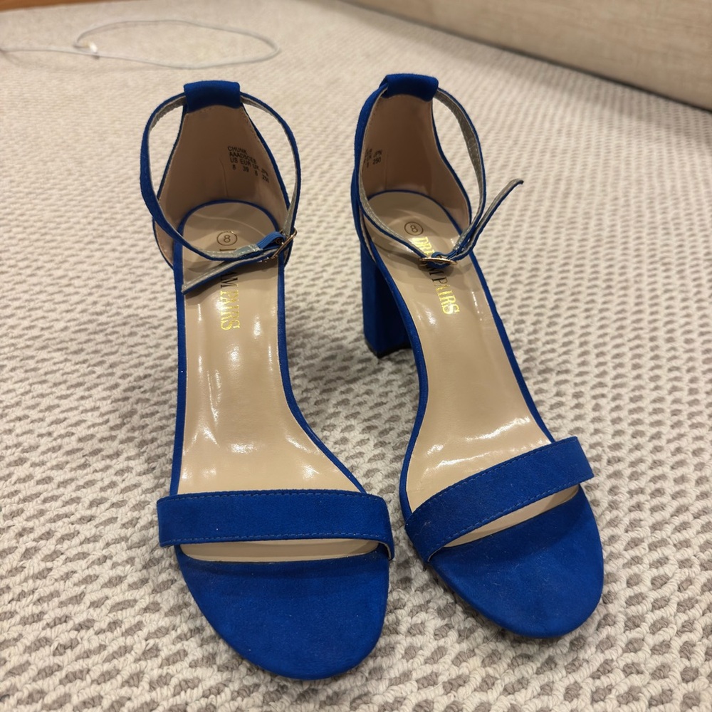 Dream Pairs Royal Blue Ankle Strap Heels